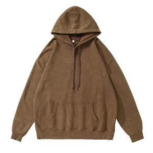 Sweat à capuche uni blanc en polyester/coton pour homme, coupe classique, respirant, en polaire d'hiver, OEM - Product Image 2