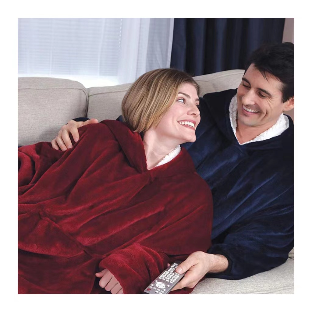 Оригинальное одеяло большого размера для телевизора, шерпа, свитшот, флисовое переносное одеяло с капюшоном