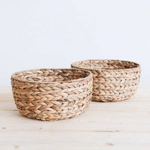 Cestas al por mayor de tamaño pequeño, cestas poco profundas de jacinto de agua, contenedor tejido de alta calidad - Product Image 2