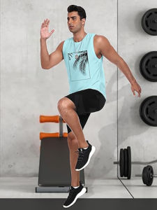 เสื้อแขนกุดลายกราฟิกสำหรับผู้ชายเสื้อออกกำลังกายแขนกุดเสื้อออกกำลังกายยิมชายหาดเสื้อยืดสไตล์ฮาวายต้นมะพร้าว - Product Image 6