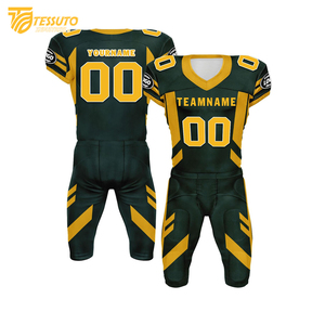 Uniformes de Fútbol Americano Personalizados al por Mayor de Alta Calidad, Uniformes de Club para Adultos con Logotipo Personalizado, Colores Personalizados, 100% Poliéster, Manga Corta, OEM - Product Image 1