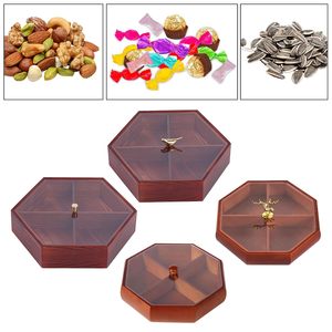 Plateau de service divisé avec couvercle, plateau de rangement pour casse-croûte avec poignée d'oiseau, plateau de fête pour chinois - Product Image 3