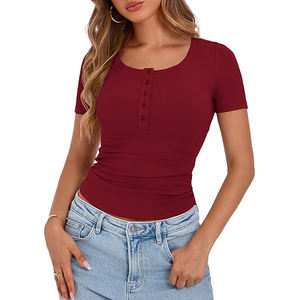 เสื้อยืดผู้หญิงโพลีเอสเตอร์ แห้งเร็ว ผ้าตาข่ายด้านในนุ่ม ยืดหยุ่น กระชับรูปร่าง ระบายอากาศได้ดี น้ำหนักเบา ดีไซน์สำหรับใช้ในชีวิตประจำวัน - Product Image 6