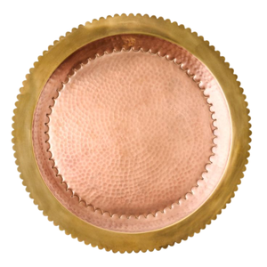 Bandeja Decorativa de Cobre con Acabado Dorado de Estilo Elegante, Detalles Rosados, Diseño Festoneado Vintage, para Bodas, Hogar, Mesa de Comedor, Eventos - Product Image 6