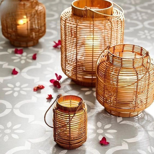 Linterna de mimbre de ratán natural para velas, portavelas ecológico hecho a mano para el hogar, patio y decoración de bodas, respetuoso con el medio ambiente - Product Image 3