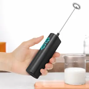 HighYIHAI品質のバッテリーミルク電子抹茶泡立て器ドリンクミルク泡立て器ハンドヘルドフォームメーカーコーヒーミキサーブラックラテ用ホーム