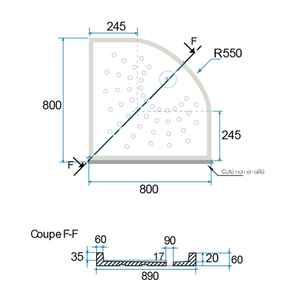 Piatto Doccia Semicircolare Matera H6CM Bianco 80x80 - Product Image 2