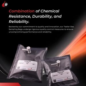 Sac de prélèvement de gaz Tedlar à double valve PVF étanche de qualité industrielle réutilisable OEM taille personnalisée 2 LTR pour fournitures de laboratoire - Product Image 2