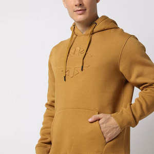 Sweat-shirts d'hiver pour hommes en tissu de coton premium épais avec logo 3D en relief sur le devant, coupe oversize, écologiques et respirants - Product Image 4