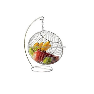 Kitchen Metal Fruit <b>Basket</b> with Detachable Banana Hanger Holder Hook <b>Gift</b> for Women Silver Color Finished - Product Image 5