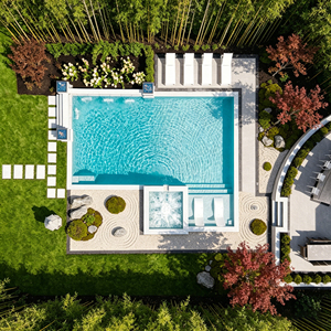 สระว่ายน้ำไฟเบอร์กลาสกลางแจ้งแบบสั่งทำขนาด 8 ม. 10 ม. สระว่ายน้ำแบบฝังดินสำหรับผู้ใหญ่ สระว่ายน้ำสำหรับความสนุกทางน้ำ - Product Image 1