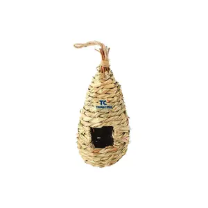 Birds Nest Wholesale Bird Cage Natural Grass Egge Bird House Outdoor Decorative Weaved Hanging Parrot Nest Houses Pet Bedrooms