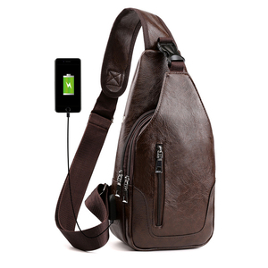 Mochila cruzada de cuero PU antirrobo para hombre y mujer, riñonera de pecho tipo bandolera - Product Image 3