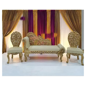 ชุดโซฟาสำหรับงานเลี้ยงกลางคืนแบบอาหรับ งานเมห์นดี ตกแต่งสวยงามสำหรับงานซันจีต พร้อมชุดเก้าอี้โซฟา ชุดโซฟาแกะสลักด้วยมือเต็มรูปแบบจากไม้สัก - Product Image 1