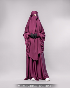 Vente en gros de commerçants de mode deux pièces pour ensemble longue tenue Khimar femmes musulmanes vêtements islamiques polyester léger longueur de plancher - Product Image 4
