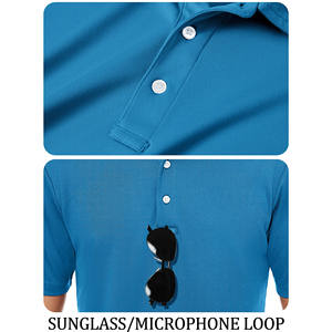 Polos de verano con botones deportivos para hombre, polos de manga corta elásticos altos, polo deportivo informal para exteriores, respetuoso con el medio ambiente - Product Image 4