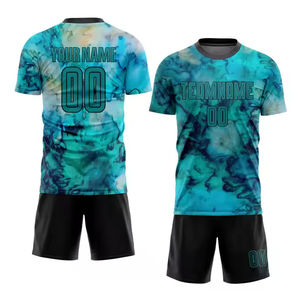 Kits de entrenamiento de equipo sublimado con logotipo personalizado OEM, camisetas, pantalones cortos, conjuntos de uniformes de fútbol juvenil para hombres y mujeres, tarifa al por mayor OEM personalizado - Product Image 1