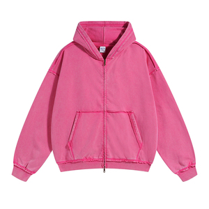 Sweat à capuche en polaire de luxe en peluche délavé à l'acide pour hommes personnalisé surdimensionné soleil délavé tricoté fabricant à capuche blanc 380G - Product Image 3