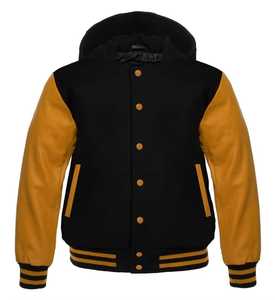 Chaqueta universitaria de invierno para hombre de diseño personalizado de la mejor calidad, cuello levantado, logotipo frontal, tela de lona acolchada con capucha, tamaños personalizados - Product Image 6