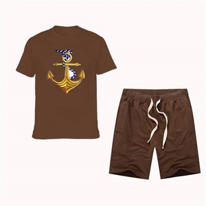 Ensemble short unisexe au genou t-shirt avec logo personnalisé Vente en gros Survêtements 2 pièces écologiques avec motif solide de marque privée - Product Image 6