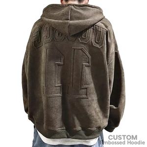 Wholesale Custom Embroidered Hoodies 300 GSM Heavyweight Cotton Sweatshirts Factory <b>Direct</b> Supply Unisex Oversized Comfortable - Product Image 1