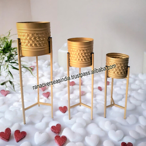 Jardinière décorative en fer de Pot de plante en métal en gros de haute qualité avec support pour une utilisation intérieure et extérieure prix économique - Product Image 6