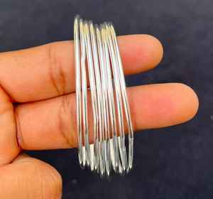 925 Silver 8 Of <b>Set</b> Polished Chunky Wide Band Minimalist Vintage Bahamian Stackable <b>Bracelet</b> Women Fashion Jewelry Wholesale - Product Image 3