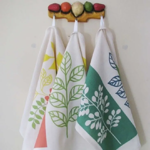 Design tendance populaire imprimé numérique 100% coton biologique certificat GOTS nappe de cuisine torchon ensemble avec plusieurs couleurs - Product Image 1