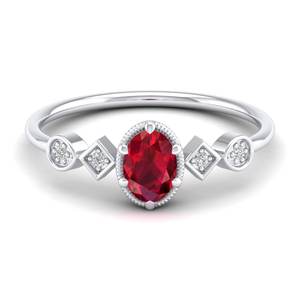 REYES-Bague Moissanite en or 14 carats avec pierres précieuses et rubis pour femmes, cadeau d'anniversaire de mariage de luxe, bijoux fins, certifié GRA - Product Image 5