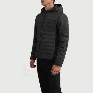 Lightweight Autumn Quilted Hooded <b>Jacket</b> for <b>Men</b> with Front Custom Logo Windproof Supporting OEM/ODM Production - Product Image 2