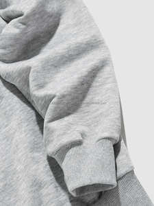 Jersey de cuello alto de gran tamaño, sudadera con cremallera de cuarto, sudadera Unisex con logotipo personalizado de alta calidad para hombre - Product Image 4