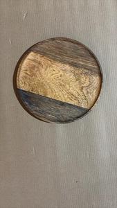 Meilleures ventes Planche de service ronde en bois de manguier de 10 pouces Plateau décoratif rustique pour les collations, les pizzas, la cuisine et la décoration intérieure - Product Image 2