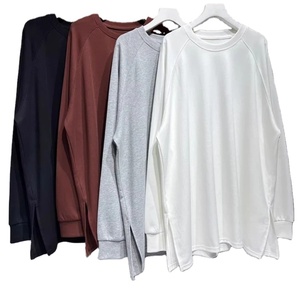 Camisetas de Otoño Invierno de Talla Grande para Mujer, Nuevo Artículo con Aberturas Laterales, Suéteres Holgados de Manga Larga, Estilo Vintage, Algodón Puro - Product Image 3