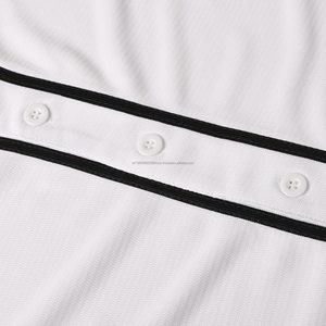 Wholesale Mens Blank Plain 100% Polyester Mesh Button Down Shirts Sports Short Sleeve Outdoor <b>Baseball</b> Jersey - Product Image 2