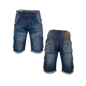 Pantalones cortos de mezclilla de lona informales para hombre con logotipo personalizado de alta calidad, patrón sólido de cintura media, precio competitivo, Etiqueta Privada - Product Image 1