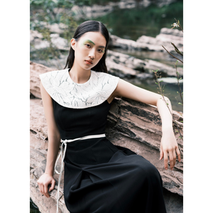 Luxe A-ligne Longue Robe Pour Les Femmes Bon Prix RORY MIDI ROBE Sans Manches Col Rond 100% Polyester BLANC ANT Vietnam - Product Image 1