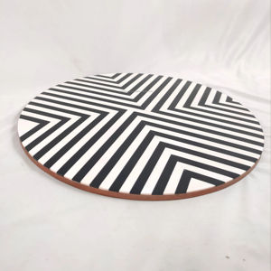 <b>Black</b> & White Modern Eco-Friendly Handmade Wood <b>Coasters</b> Underplates Great Housewarming Gifts Easter Spring Table Decor India - Product Image 1
