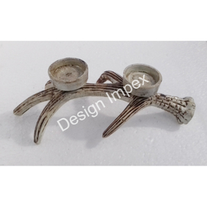 Silver Finished Antler Candle Holder <b>Birthday</b> Parties <b>Table</b> Decorative Tealight Wax Cup Candle Stand Low Prices - Product Image 2