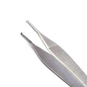 Fórceps de tejido de acero Micro Adson de 12cm con pinzas lisas de ángulo curvo Fuente de alimentación manual para instrumentos médicos quirúrgicos - Product Image 3