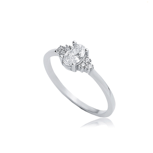 Oval Cut Clear Zircon <b>Thin</b> Wholesale 925 Sterling Silver Turkish Handcrafted Cluster Earrings - Product Image 5