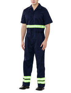 Ropa DE TRABAJO reflectante de algodón 100% para hombre, bata de visibilidad mejorada, manga corta, ropa de trabajo de alta visibilidad en general - Product Image 4