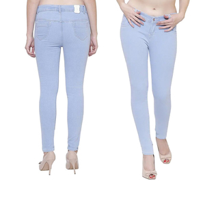 Servicio de OEM, ropa informal personalizada, pantalones de mezclilla para mujer, pantalones de mezclilla de cintura alta rectos para mujer a la venta en línea - Product Image 4