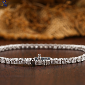 3.71 CT Rond Brillant Coupe Diamant Tennis Bracelet 18k Or Blanc Cvd/Hpht Diamant Bijoux - Product Image 2