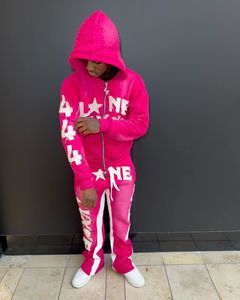 Bajo MOQ Adulto Distress Sweat Suit Manga larga con cierre de cintura elástica Hasta la rodilla Hecho en Pakistán - Product Image 2