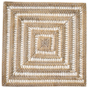 Tienphong 2025 Handmade Woven Whitewashed Rattan Square Charger Placemat, 15"x15" for <b>Table</b> Decoration <b>Protection</b> - Product Image 1
