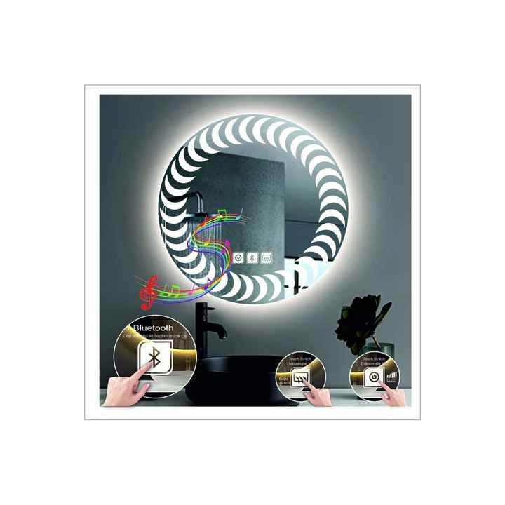 70 Cm Daylight LED Design Sandblasted Touch Bluetooth Anti-Fog Makeup Bathroom Mirror