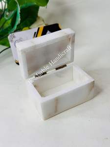 Boîte à bijoux en marbre avec incrustation naturelle pour ranger les bagues, boîte artisanale, prix de gros disponible - Product Image 4