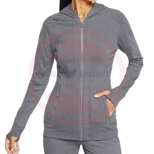 Veste de gommage d'allaitement à fermeture éclair confortable unisexe | Veste de gommage à manches longues haut pour usage hospitalier médical - Product Image 3
