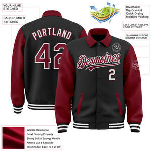 Fabricante OEM de alta calidad bordado hombres Universidad personalizado béisbol bombardero Letterman Crop cuero Varsity chaqueta - Product Image 6