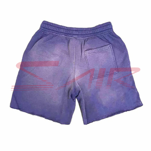 Ropa de calle de peso pesado personalizada Unisex pantalones cortos de sudor de verano 100% algodón diseño de lavado ácido desteñido al sol antiarrugas transpirable - Product Image 4